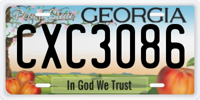 GA license plate CXC3086