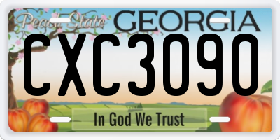 GA license plate CXC3090