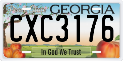 GA license plate CXC3176