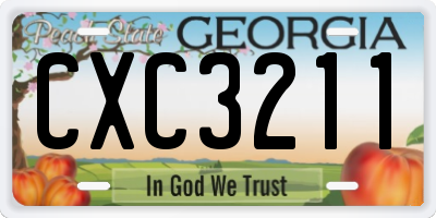 GA license plate CXC3211