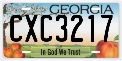 GA license plate CXC3217