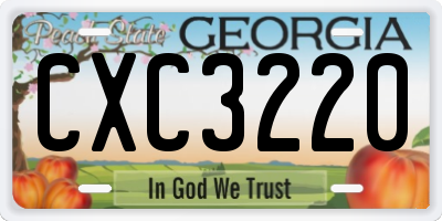 GA license plate CXC3220