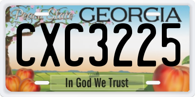 GA license plate CXC3225
