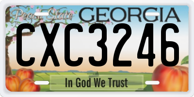 GA license plate CXC3246