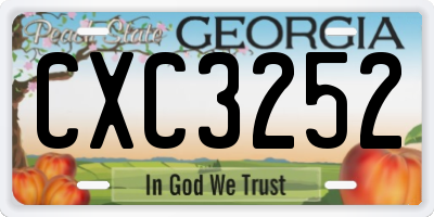 GA license plate CXC3252