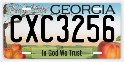 GA license plate CXC3256