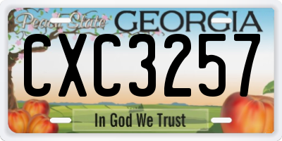 GA license plate CXC3257