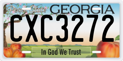 GA license plate CXC3272
