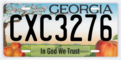 GA license plate CXC3276