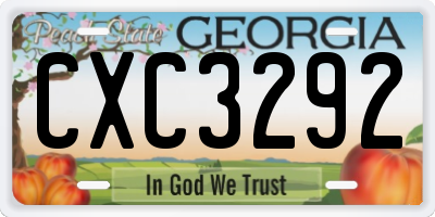 GA license plate CXC3292