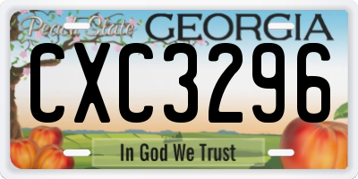 GA license plate CXC3296