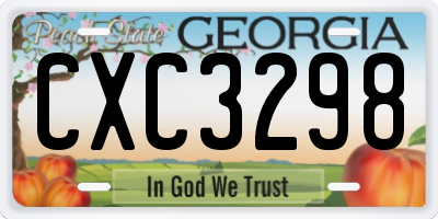 GA license plate CXC3298