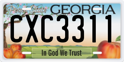 GA license plate CXC3311