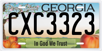 GA license plate CXC3323