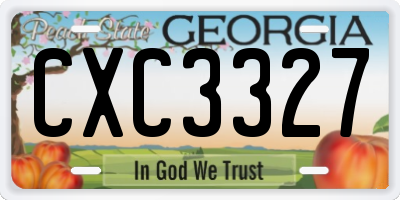 GA license plate CXC3327