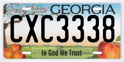 GA license plate CXC3338