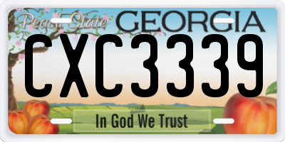 GA license plate CXC3339