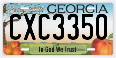 GA license plate CXC3350