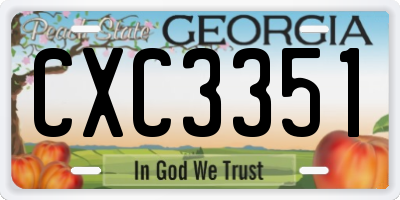 GA license plate CXC3351