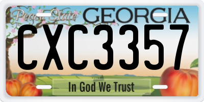 GA license plate CXC3357