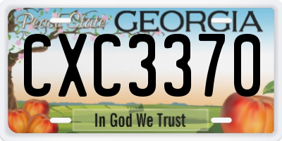 GA license plate CXC3370