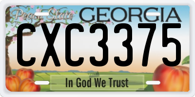GA license plate CXC3375