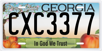 GA license plate CXC3377