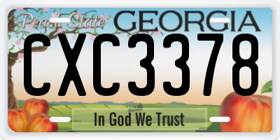 GA license plate CXC3378
