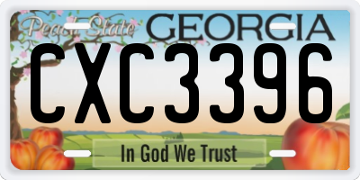GA license plate CXC3396