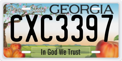 GA license plate CXC3397