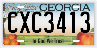 GA license plate CXC3413