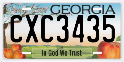 GA license plate CXC3435
