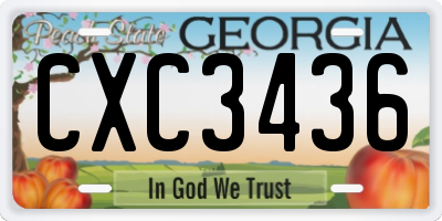 GA license plate CXC3436