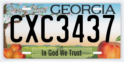 GA license plate CXC3437