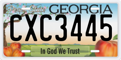 GA license plate CXC3445