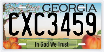 GA license plate CXC3459