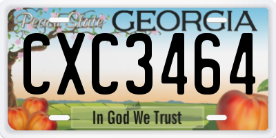 GA license plate CXC3464