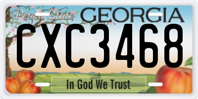 GA license plate CXC3468
