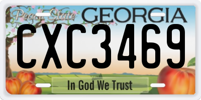GA license plate CXC3469