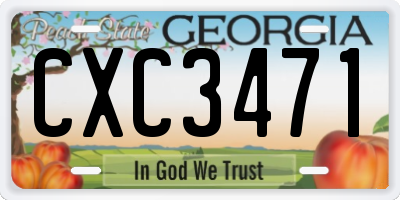 GA license plate CXC3471