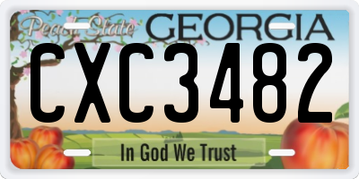 GA license plate CXC3482
