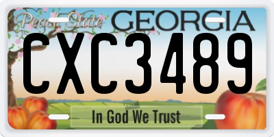 GA license plate CXC3489