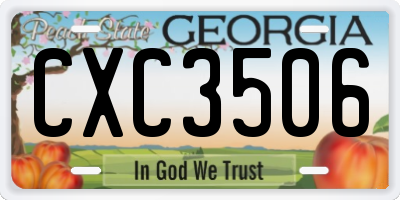 GA license plate CXC3506