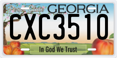 GA license plate CXC3510