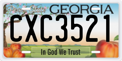 GA license plate CXC3521