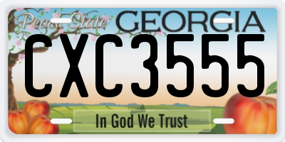 GA license plate CXC3555