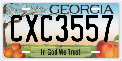 GA license plate CXC3557