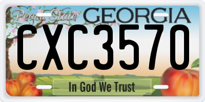 GA license plate CXC3570