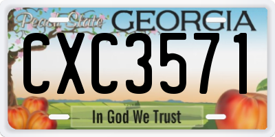 GA license plate CXC3571