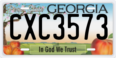 GA license plate CXC3573